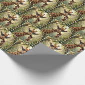 Giraffe mit Schnurrbart und Affe Geschenkpapier (Ecke)