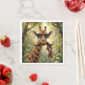 Giraffe mit Schnurrbart und Affe Serviette (Beispiel)