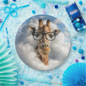 Giraffe mit schwarzer Brille in der Wolke Pappteller (Party)