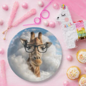 Giraffe mit schwarzer Brille in der Wolke Pappteller (Party)