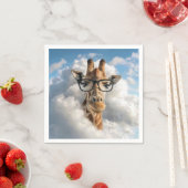 Giraffe mit schwarzer Brille in der Wolke Serviette (Beispiel)