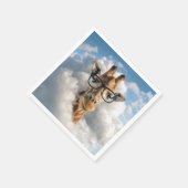 Giraffe mit schwarzer Brille in der Wolke Serviette (Ecke)
