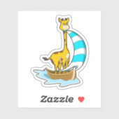 Giraffe mit Segelboot Aufkleber (Blatt)