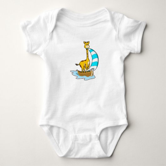 Giraffe mit Segelboot Baby Strampler (Vorderseite)