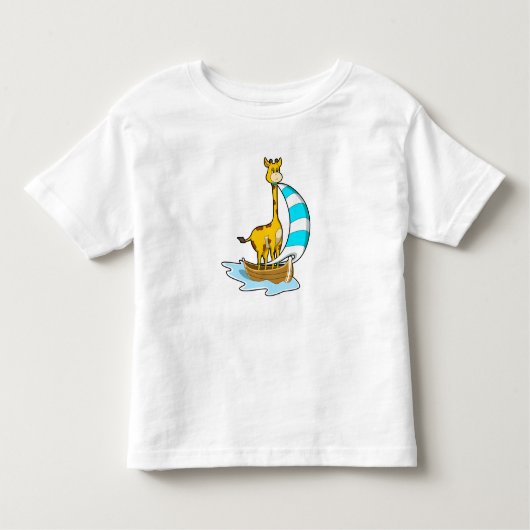 Giraffe mit Segelboot Kleinkind T-shirt (Vorderseite)