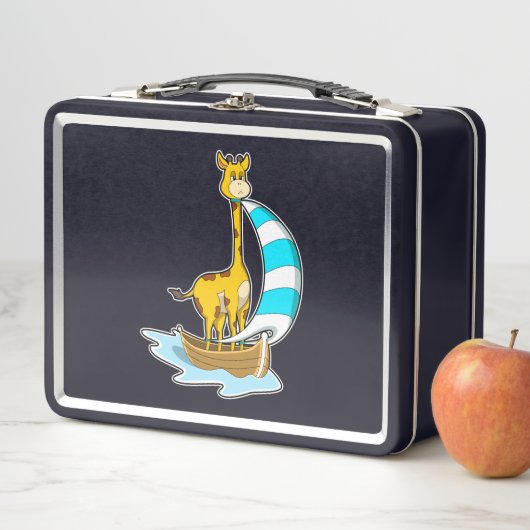 Giraffe mit Segelboot Metall Brotdose (Beispiel)