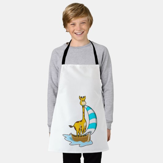 Giraffe mit Segelboot Schürze (Getragen)