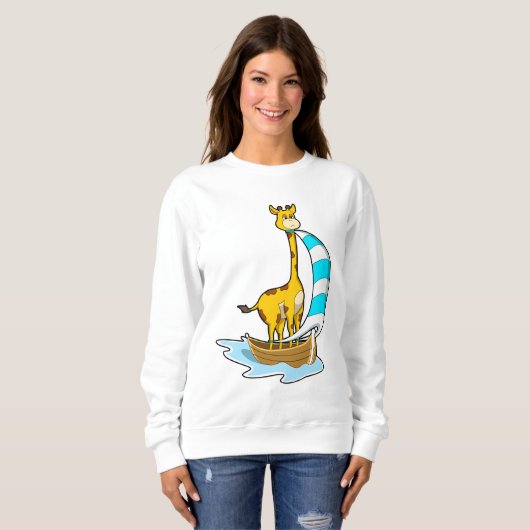 Giraffe mit Segelboot Sweatshirt (Vorne ganz)