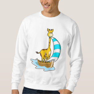 Giraffe mit Segelboot Sweatshirt