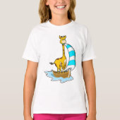 Giraffe mit Segelboot T-Shirt (Vorderseite)