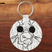 Giraffe mit Sonnenblase Schlüsselanhänger (Vorderseite)