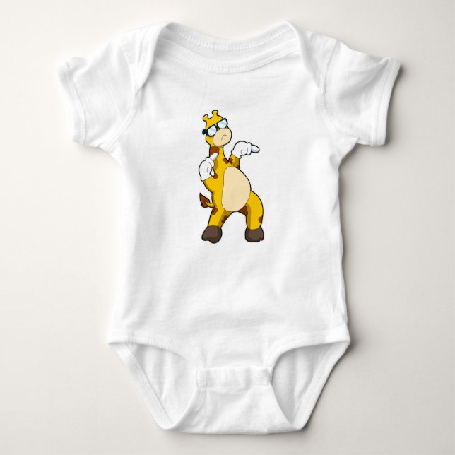 Giraffe mit Sonnenbrille Baby Strampler (Vorderseite)