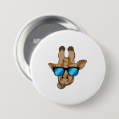 Giraffe mit Sonnenbrille Button (Vorne & Hinten)