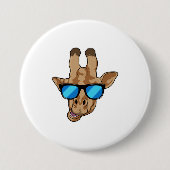 Giraffe mit Sonnenbrille Button (Vorderseite)