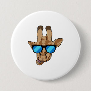 Giraffe mit Sonnenbrille Button