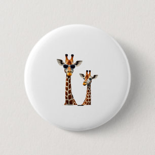 Giraffe mit Sonnenbrille Dschungel-Safari-Tier Gir Button