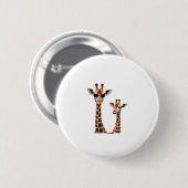 Giraffe mit Sonnenbrille Dschungel-Safari-Tier Gir Button (Vorne & Hinten)