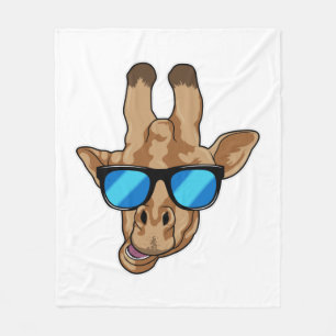 Giraffe mit Sonnenbrille Fleecedecke