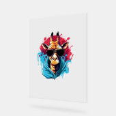 Giraffe mit Sonnenbrille, helle Farben Acrylschild (Winkel)