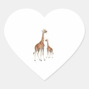 Giraffe mit Sonnenbrille Jungle Safari Animal Gira Herz-Aufkleber
