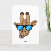 Giraffe mit Sonnenbrille Karte (Rückseite)
