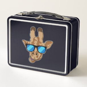 Giraffe mit Sonnenbrille Metall Brotdose
