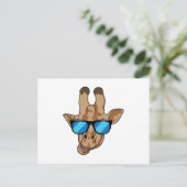 Giraffe mit Sonnenbrille Postkarte (Stehend Vorderseite)
