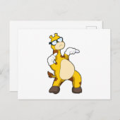 Giraffe mit Sonnenbrille Postkarte (Vorne/Hinten)