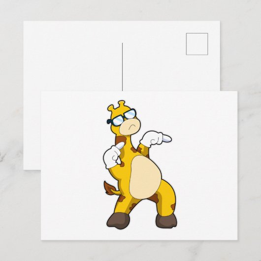 Giraffe mit Sonnenbrille Postkarte (Vorne/Hinten)