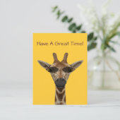Giraffe mit Sonnenbrille Postkarte (Stehend Vorderseite)