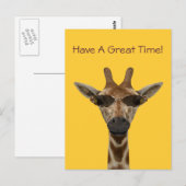 Giraffe mit Sonnenbrille Postkarte (Vorne/Hinten)