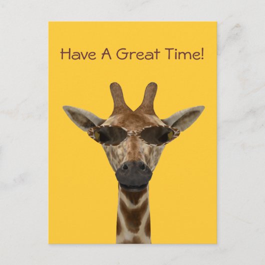 Giraffe mit Sonnenbrille Postkarte (Vorderseite)