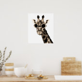 Giraffe mit Steampunk-Sonnenbrille-Brille Poster (Küche)