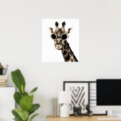 Giraffe mit Steampunk-Sonnenbrille-Brille Poster (Heimbüro)