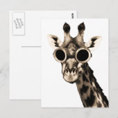 Giraffe mit Steampunk-Sonnenbrille-Brille Postkarte (Vorne/Hinten)