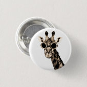 Giraffe mit Steampunk-Sonnenbrille Schutzbrille Button (Vorne & Hinten)