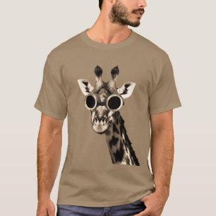 Giraffe mit Steampunk-Sonnenbrille Schutzbrille T-Shirt