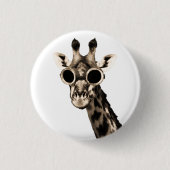 Giraffe mit Steampunk Sonnenbrille-Schutzbrillen Button (Vorderseite)