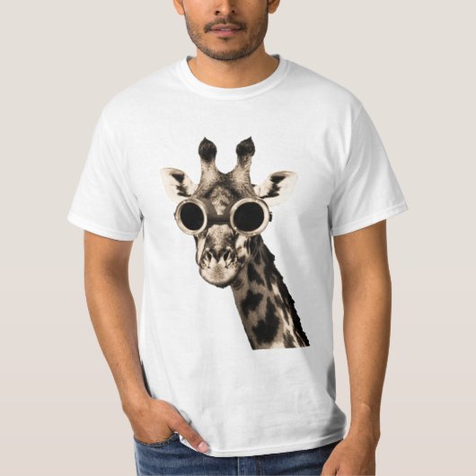 Giraffe mit Steampunk Sonnenbrille-Schutzbrillen T-Shirt (Vorderseite)