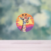 Giraffe mit Sunset Safari Vibes Art Acrylschild (Neutral)