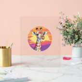 Giraffe mit Sunset Safari Vibes Art Acrylschild (Hochzeit)