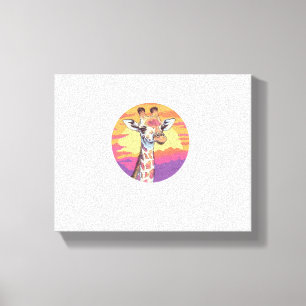 Giraffe mit Sunset Safari Vibes Art Leinwanddruck