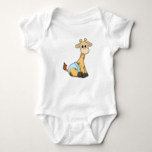 Giraffe mit Unterhosen Baby Strampler (Vorderseite)