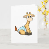 Giraffe mit Unterhosen Karte (Gelbe Blume)