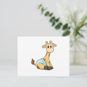 Giraffe mit Unterhosen Postkarte (Stehend Vorderseite)