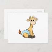 Giraffe mit Unterhosen Postkarte (Vorne/Hinten)