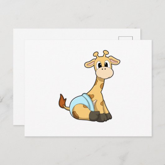 Giraffe mit Unterhosen Postkarte (Vorne/Hinten)