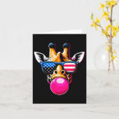 Giraffe mit US Gles and Bubblegum 4. Juli Karte (Gelbe Blume)