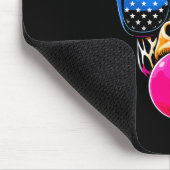 Giraffe mit US Gles and Bubblegum 4. Juli Mousepad (Ecke)