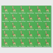 Giraffe mit Weihnachtsmannmütze und Geschenkpapier (Flach)